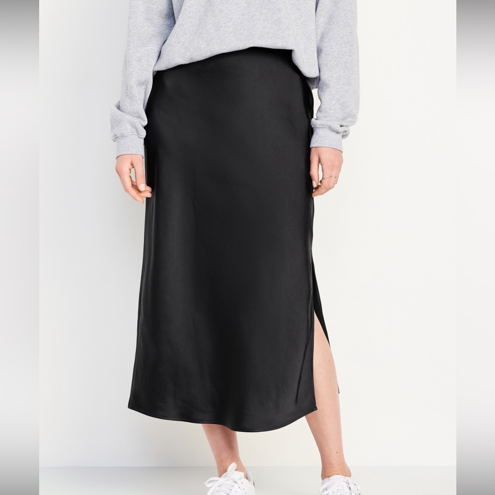 Old Navy Satin Slip Midi Skirt